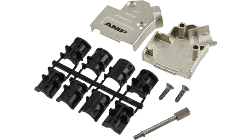 D-Sub metallkåpa, DE-09, Zink, Paket med 5 delar